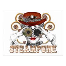 Schauen der steampunked steampunk Collagenkunst Postkarte