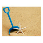 Schaufel-u. Starfish-Strand-Spaß Postkarten