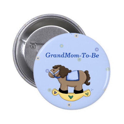 Schaukelpferd-Babyparty-Großmutterpin-Knopf Anstecknadelbuttons