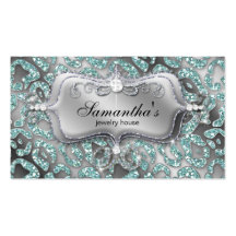 Schein-Schmuck-Geschäfts-Kartezebra-aquamarines Si Visitenkarten