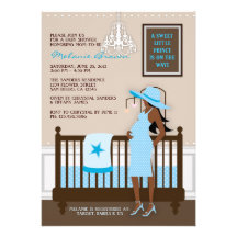 Schicke moderne Mamma-zeitgenössische Babyparty la Ankündigung