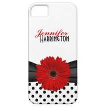 Schicker roter Gerbera-Gänseblümchen-Tupfen iPhone iPhone 5 Hüllen