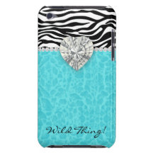 Schickes Herz-Blau LeopardZebraipod kaum dort Barely There iPod Hülle