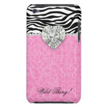 Schickes Herz-Rosa LeopardZebraipod kaum dort Barely There iPod Case