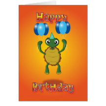 Schildkröte - Ballone - alles Gute zum Geburtstag Karte