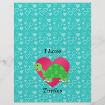 Schildkröte-Türkisherzen der Liebe I Vollfarbige Flyer
