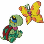 Schildkröte und Schmetterling gesticktes Hemd Polo Shirt
