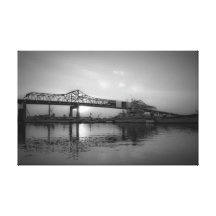 Schlachtschiff-Bucht, Fall-River, MA Leinwand Druck