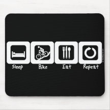 Schlaf-Fahrrad essen Wiederholung Mousepad
