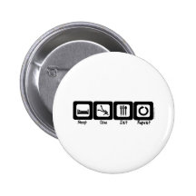 Schlaf-Tauchen isst Wiederholung Buttons