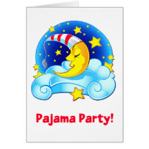 Schlafenmond u. Nachtkappe, Starry Himmel-Pyjama-P Karten