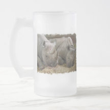 Schlafenrhinos-mattierter Bier-Becher Teehaferl