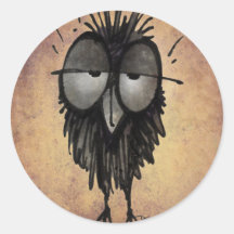 Schläfrige Eule Runder Sticker