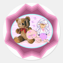 Schläfrige Mädchen-Baby-Geschenke Aufkleber