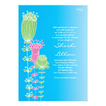 Schläger Mitzvah Einladung Shoshi Blau-Blume