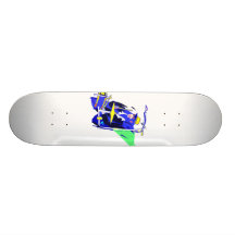 Schlagzeuger-Sonnenbrille blau und gelbe Grafik Personalisiertes Skateboard