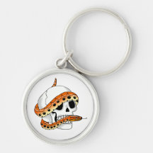 Schlange und Schädel (Regenbogenboa) keychain Schlüsselbänder