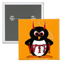 Schlechter Knopf Bling des Pinguin-WTF Buttons