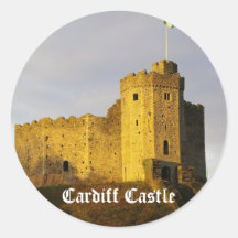 Schloss am Sonnenuntergang Runde Sticker