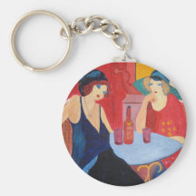 Schlüsselkette mit Damen im Café Schlüsselbänder
