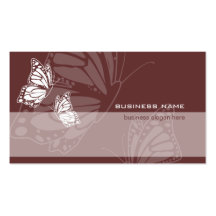 Schmetterling auf schokoladenbraunem elegantem mod visitenkarten