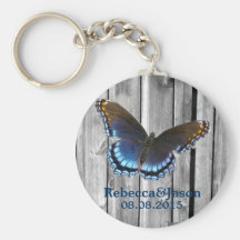 Schmetterling barnwood Western-Landhochzeit Schlüsselbänder