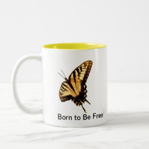 Schmetterling" geboren, frei zu sein!" linkshändig kaffee haferl