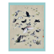 Schmetterlinge und Motten Ukiyoe Postkarten