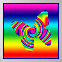 Schmetterlings-geformte Regenbogen-Rotation Posterdrucke