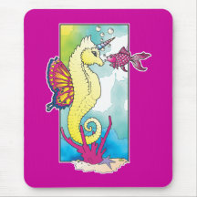 Schmetterlings-Seepferd und -fische Mousepad