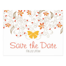 Schmetterlings-Whimsy Save the Date Postkarte