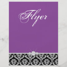 Schmuck-Flyer-Haar-Salon-Damast-Schwarzes lila