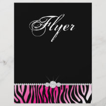 Schmuck-Flyer-Haar-Salonzebra-heißes Rosa