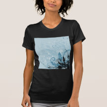 Schmutz-Blumenmuster - hellblau Tshirt