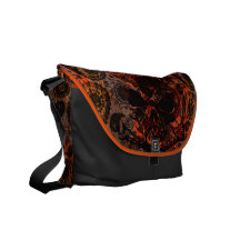 Schmutz Paisley und Feuer-Totenkopf mit gekreuzter Kurier Tasche
