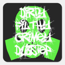 Schmutziges schmutziges Grimey Dubstep Quadratsticker
