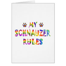 Schnauzer ordnet Spaß an Grußkarte