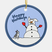 Schnauzer-Schneemann-Weihnachtsverzierung Ornamente
