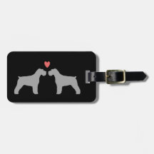Schnauzer Silhouettes with Heart Tag For Luggage