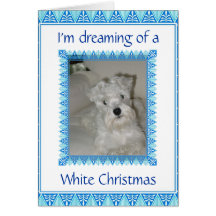 Schnauzer-weißes Weihnachtskarte