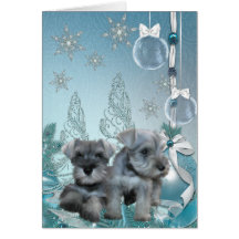 Schnauzer-Welpen-Weihnachtskarte