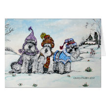 Schnauzers im Winter Karten