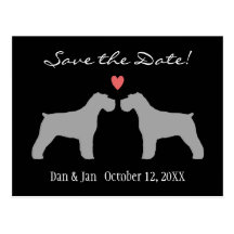 Schnauzers Wedding Save the Date Postcard