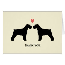 Schnauzers Wedding Thank You Greeting Cards
