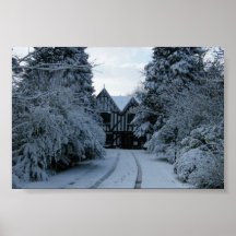 Schnee auf dem Herrenhausfoto Posterdrucke