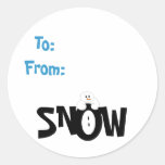 Schnee Gifttag Runder Sticker