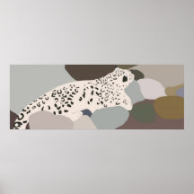 Schnee-Leopard auf dem Felsenplakat