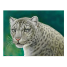 Schnee-Leopard-Postkarte