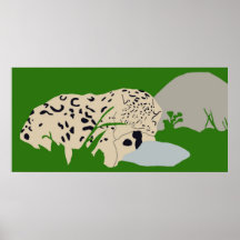 Schnee-Leopard-Schlafenplakat