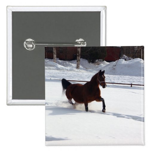 Schnee-Pferd Anstecknadelbutton